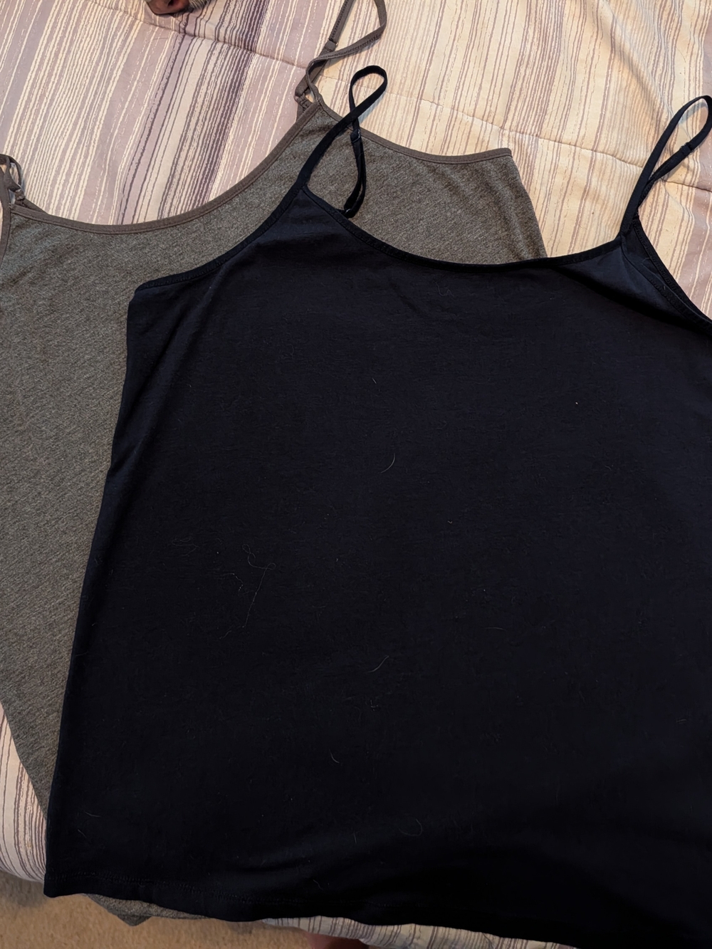 Time and Tru Dark Blue and Gray Spaghetti Strap Camisole Duo